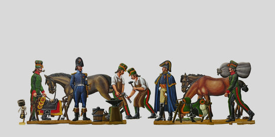NF/21 - Napoleonic France: Shoeing a visiting General's horse (full set)