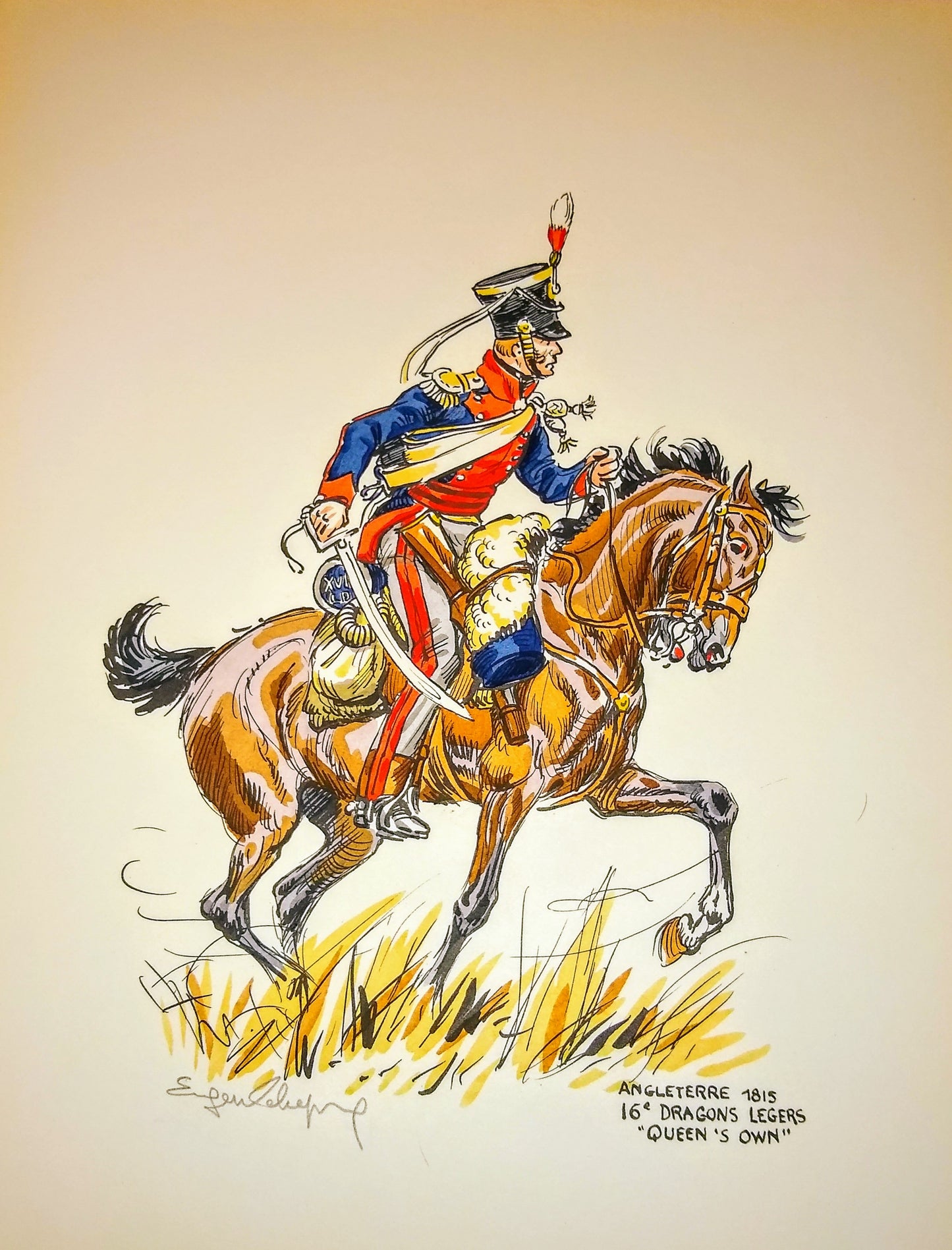 Print 29: Angleterre 1815 16e Dragons Legers Queen's own - Glorious Empires-Historical Miniatures