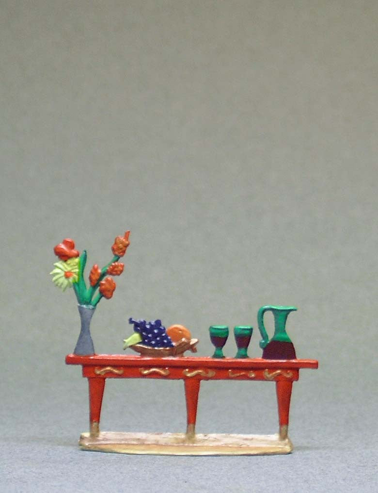 Small Table with Vase, Fruit Bowl, Carafe - Glorious Empires-Historical Miniatures