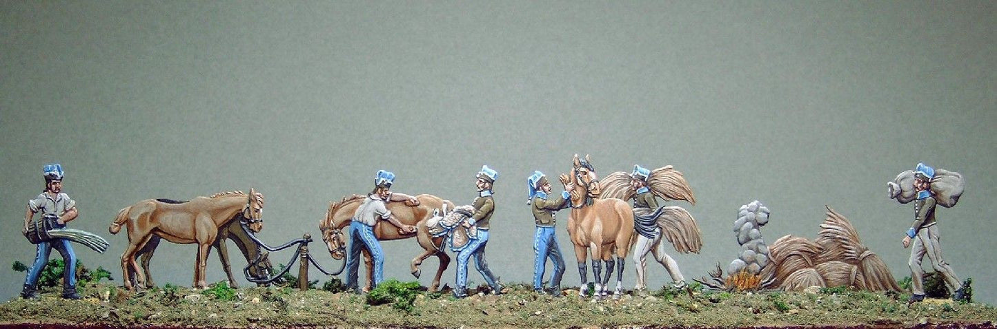 AA- French Cavalry, horse maintenance, full set - Glorious Empires-Historical Miniatures