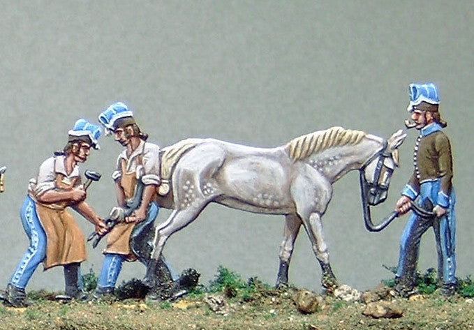 Blacksmiths shoeing horse  33.2/h - Glorious Empires-Historical Miniatures  