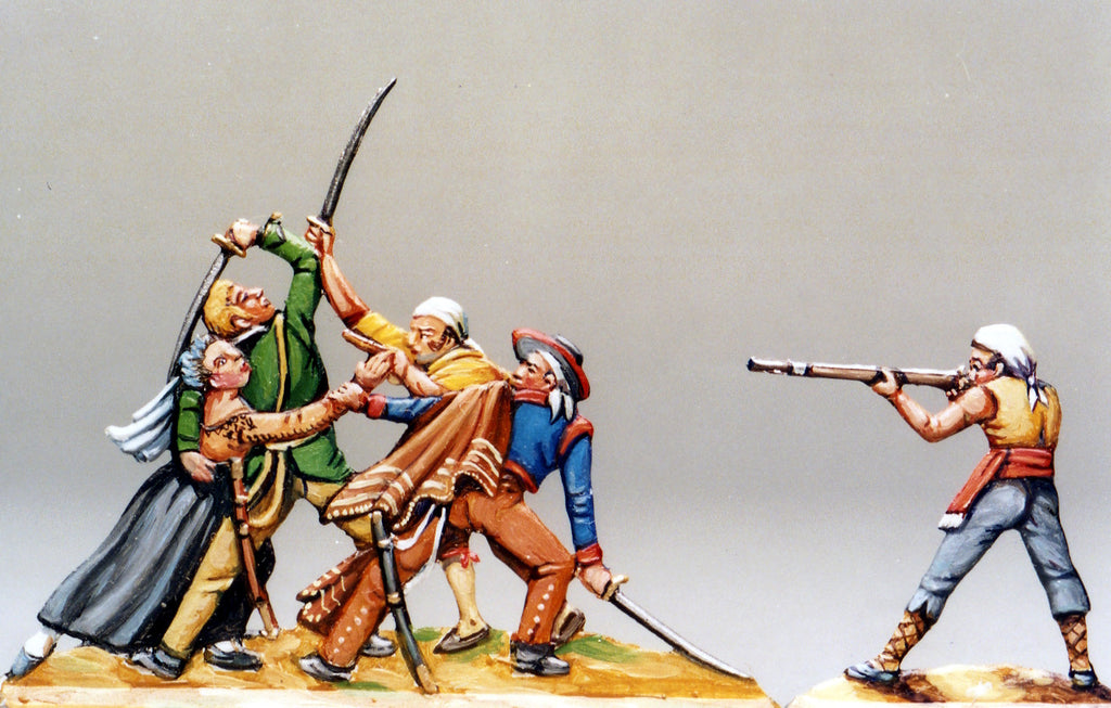 Blind man trying to defend his wife, 1-sided - Glorious Empires-Historical Miniatures  