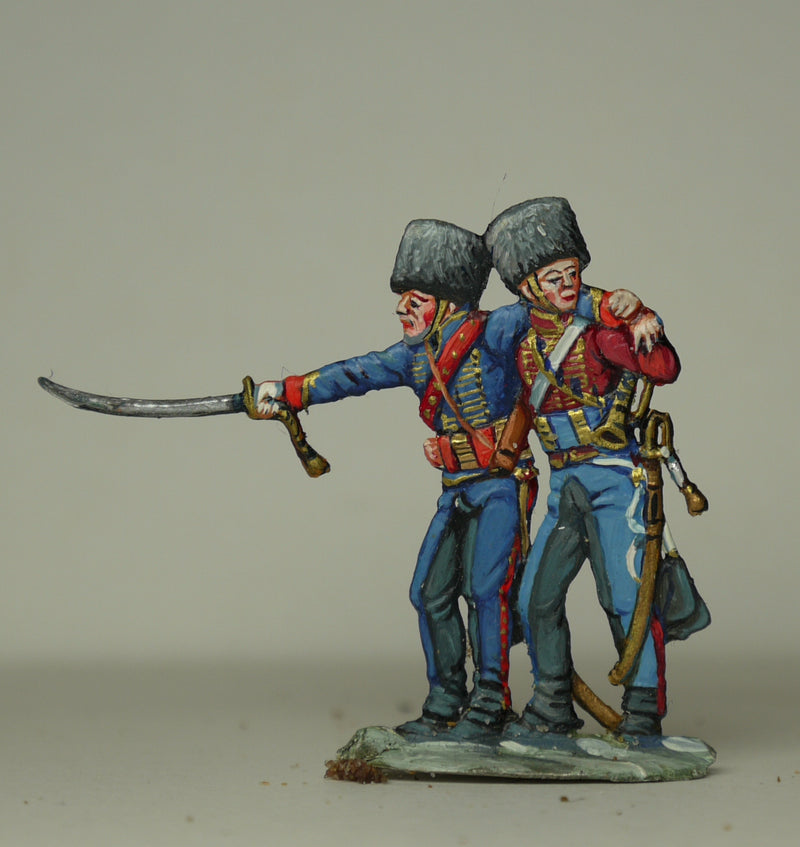 trumpeter supporting wounded officer - Glorious Empires-Historical Miniatures  