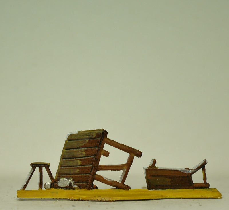 Overturned table and bench, 30mm - Glorious Empires-Historical Miniatures  