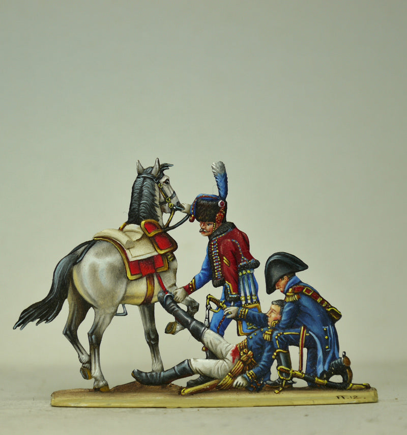 General Sorbier wounded, with Artillery trumpeter and Aide de Camp - Glorious Empires-Historical Miniatures  