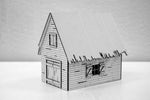 Details of 3D buildings sets with stable / barn photo's and explanations.