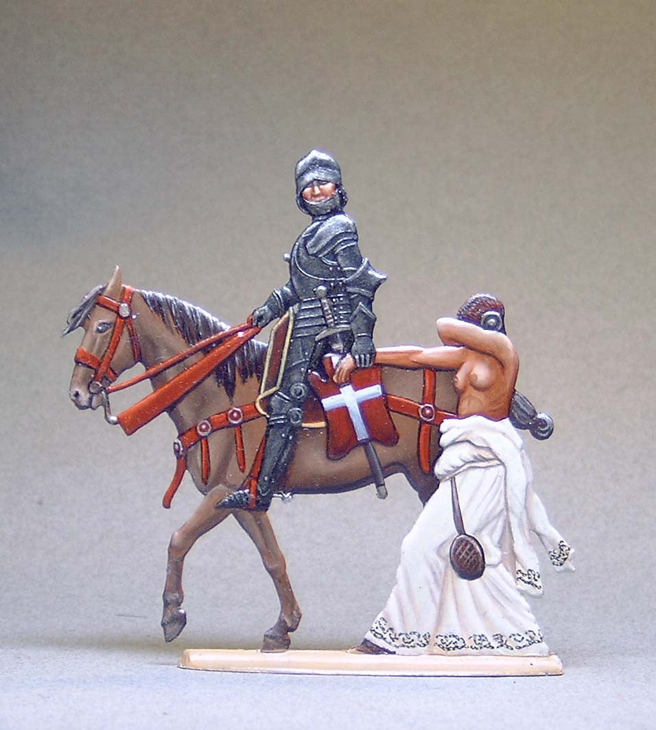 Swiss Knight with captured Burgundian Woman on foot - Glorious Empires-Historical Miniatures  