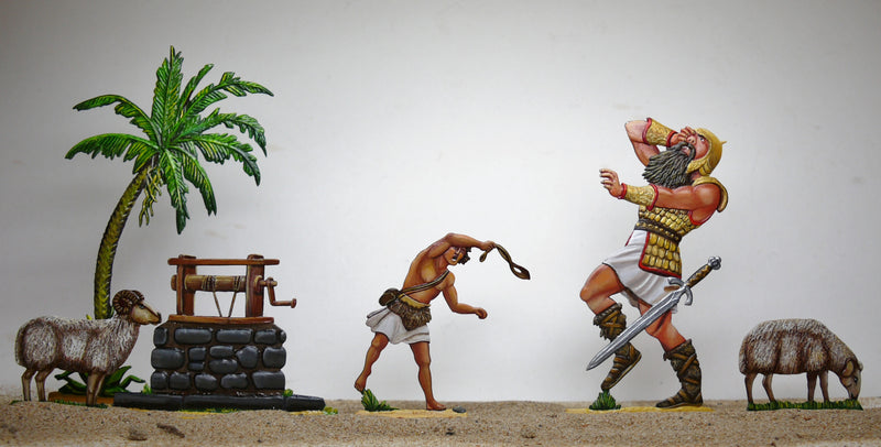 David fights Goliath (coloured) - Glorious Empires-Historical Miniatures  