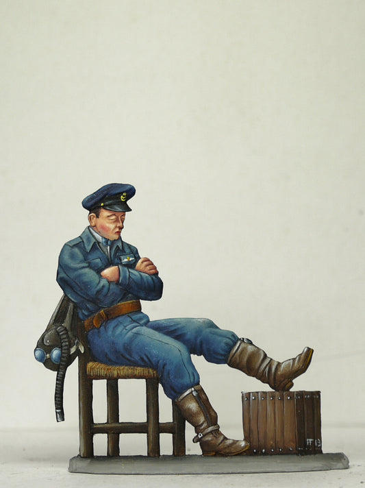 Fighter pilot asleep on chair - Glorious Empires-Historical Miniatures  
