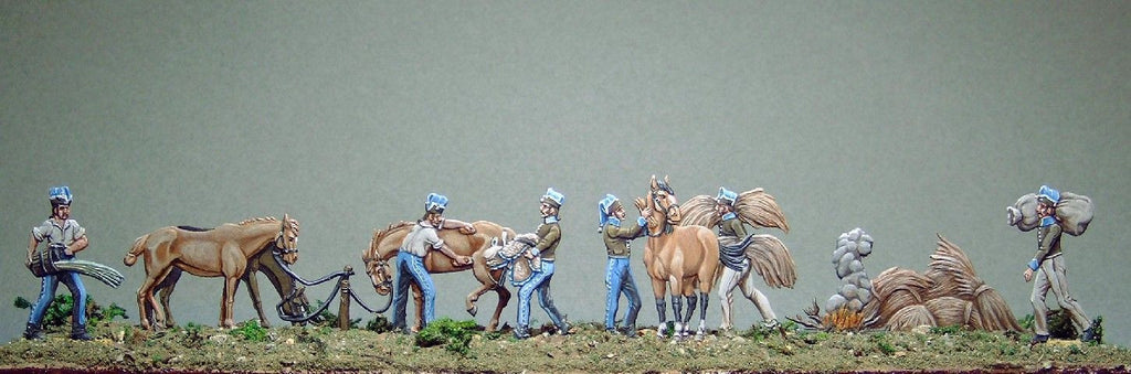 AA- French Cavalry, horse maintenance, full set - Glorious Empires-Historical Miniatures  